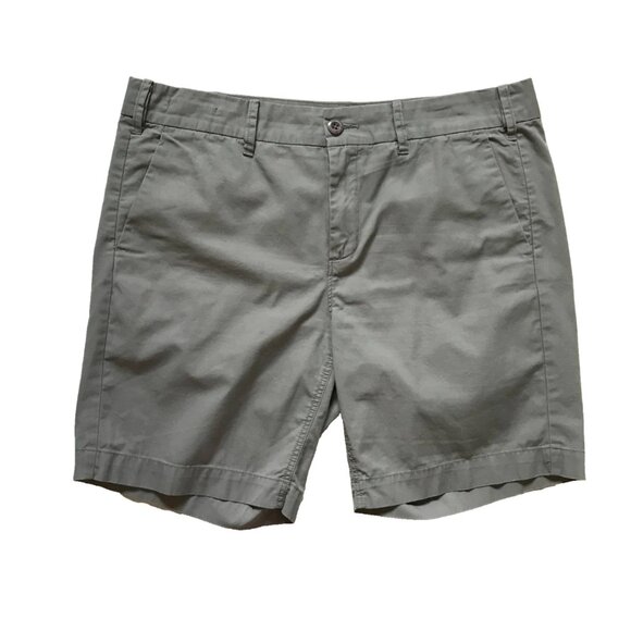 G1 Goods Everyday Bermuda Shorts Womens 10 Gray Cotton Twill 7.5" Inseam Mid - Picture 2 of 11